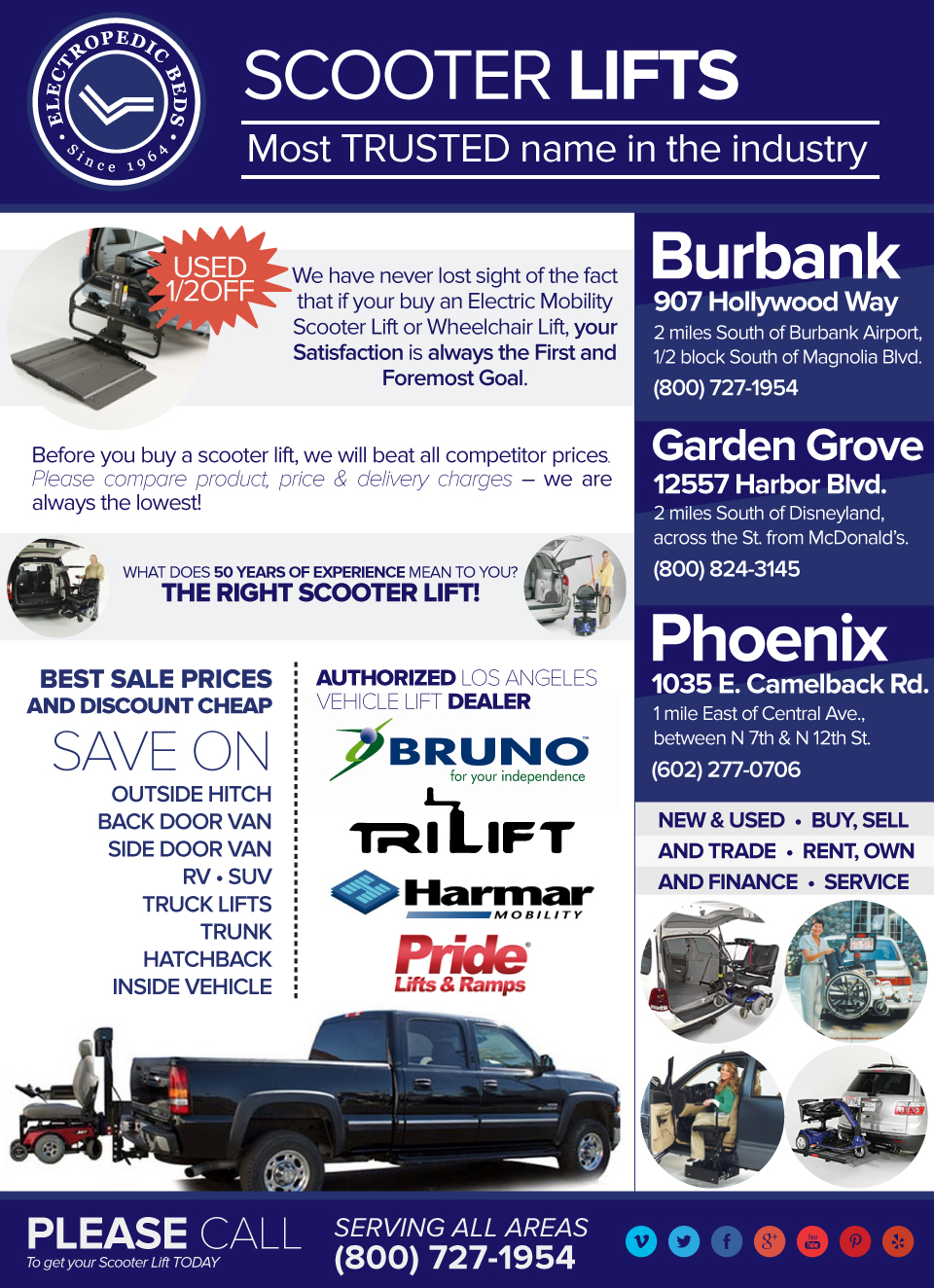 cheap Burr Lifts discount suv car Phoenix az auto hydraulic Scooter Lifts minivan scooter mobility wheel chair inexpensive scooter affordable cost